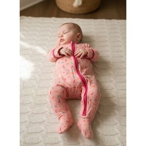 Kickee Pants Bamboo Pink One Piece Footed Sleeper Size 6-69 Months